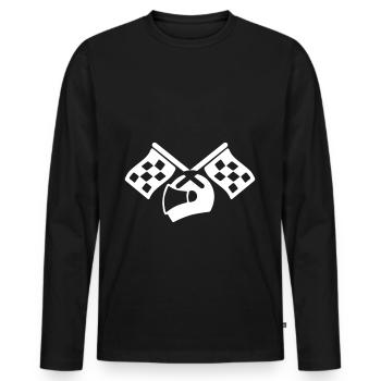 Casque de course - T-shirt manches longues Premium bio Homme - noir - Devant - Nico (187cm)