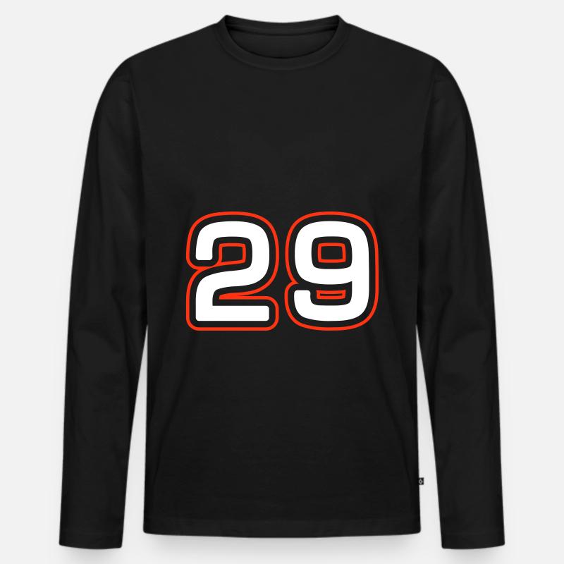 29 Zahl symbol - Männer Premium Bio Langarmshirt - Schwarz