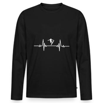 Heartbeat Snowboarding Lift - T-shirt manches longues Premium bio Homme - noir - Devant - Nico (187cm)