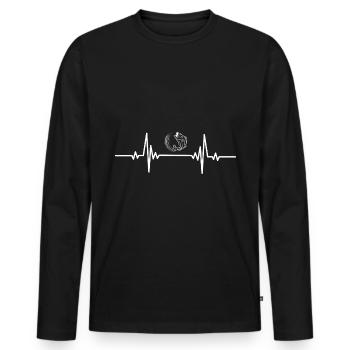 Heartbeat fish jumps out of the water - Men's Premium Organic Long Sleeve Shirt - black - Front - Nico (187cm)