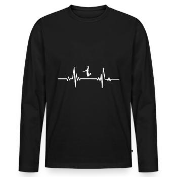 Heartbeat basketball player - Men's Premium Organic Long Sleeve Shirt - black - Front - Nico (187cm)