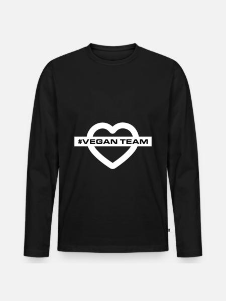 Vegan Team Heart - Men's Premium Organic Long Sleeve Shirt - black