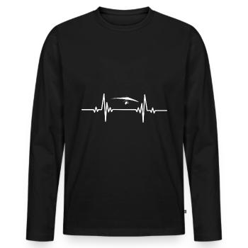 Centre de glisse Heartbeat - T-shirt manches longues Premium bio Homme - noir - Devant - Nico (187cm)
