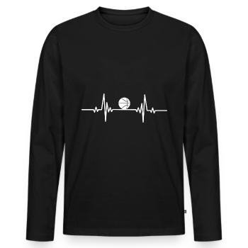 Heartbeat Basketball Ball - Men's Premium Organic Long Sleeve Shirt - black - Front - Nico (187cm)
