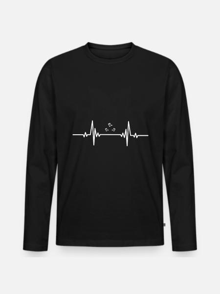 Heartbeat Sheet Music - Men's Premium Organic Long Sleeve Shirt - black