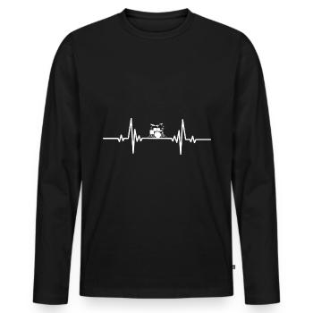 Heartbeat Rockband-Ausrüstung - Männer Premium Bio Langarmshirt - Schwarz - Vorne - Nico (187cm)