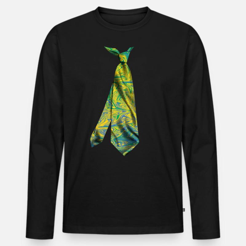 lustige farbige Krawatte Krawatte corbata cravate - Männer Premium Bio Langarmshirt - Schwarz