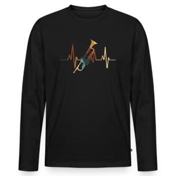 Trompete - Männer Premium Bio Langarmshirt - Schwarz - Vorne - Nico (187cm)