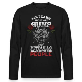 Chien de combat propriétaire de chien chien ami - T-shirt manches longues Premium bio Homme - noir - Devant - Nico (187cm)