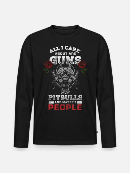 Kampfhund hundebesitzer hundefreund - Männer Premium Bio Langarmshirt - Schwarz