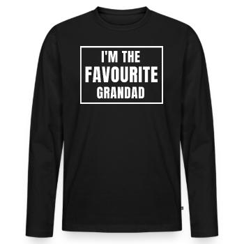 Favourite Grandad. Grandad gift - Men's Premium Organic Long Sleeve Shirt - black - Front - Nico (187cm)