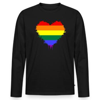 LGBTQ CSD GAY LOVE - Männer Premium Bio Langarmshirt - Schwarz - Vorne - Nico (187cm)