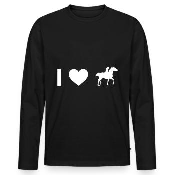 Je monte Heart et Madame... - T-shirt manches longues Premium bio Homme - noir - Devant - Nico (187cm)