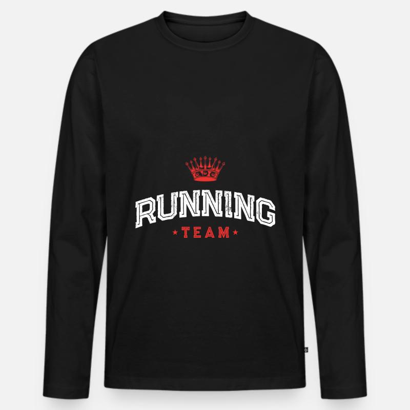 Running Team - Männer Premium Bio Langarmshirt - Schwarz