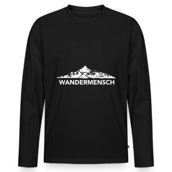 Wandermensch - (7) - Männer Premium Bio Langarmshirt - Schwarz - Vorne - Nico (187cm)