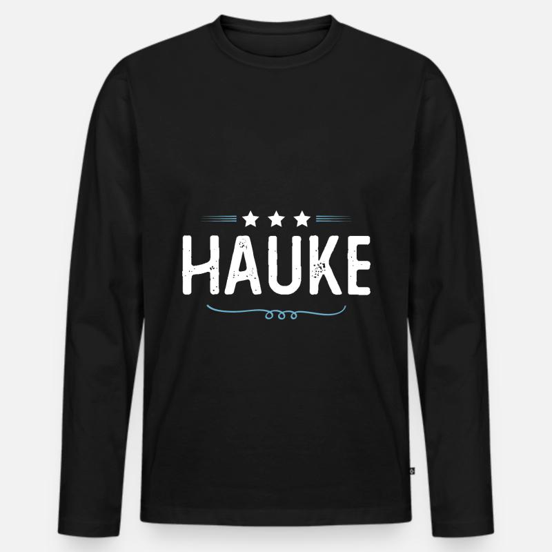 Hauke - Männer Premium Bio Langarmshirt - Schwarz