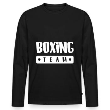 Équipe de boxe - T-shirt manches longues Premium bio Homme - noir - Devant - Nico (187cm)