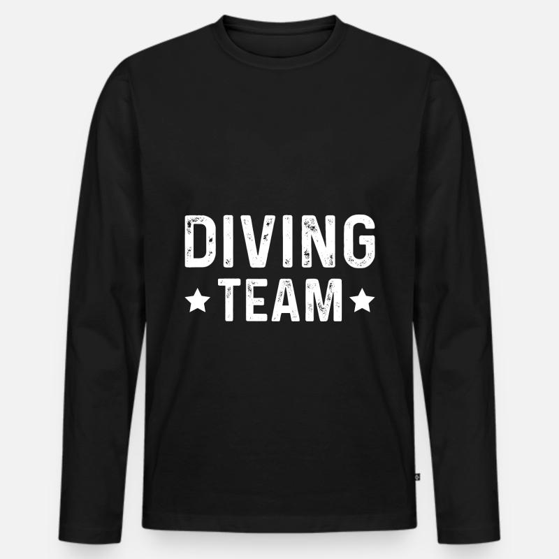 Diving Team - Männer Premium Bio Langarmshirt - Schwarz