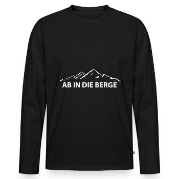 Ab In Die Berge - (7) - Männer Premium Bio Langarmshirt - Schwarz - Vorne - Nico (187cm)