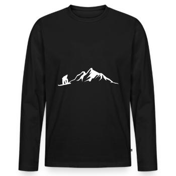 Montagne - Snowboard - (7) - T-shirt manches longues Premium bio Homme - noir - Devant - Nico (187cm)