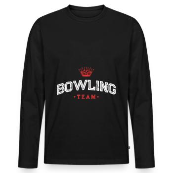 Bowling Team - Men's Premium Organic Long Sleeve Shirt - black - Front - Nico (187cm)