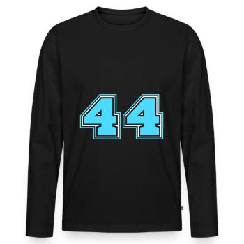 44 Numéro de numéro - T-shirt manches longues Premium bio Homme - noir - Devant - Nico (187cm)