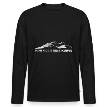 Nur Noch Eine Kurve - - Männer Premium Bio Langarmshirt - Schwarz - Vorne - Nico (187cm)