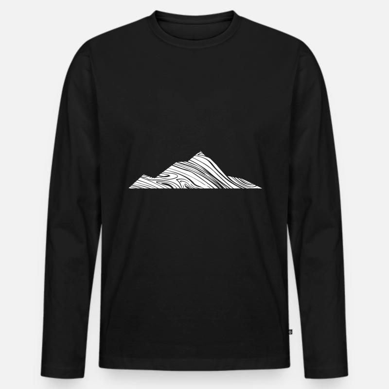 Berg - (10) - Männer Premium Bio Langarmshirt - Schwarz