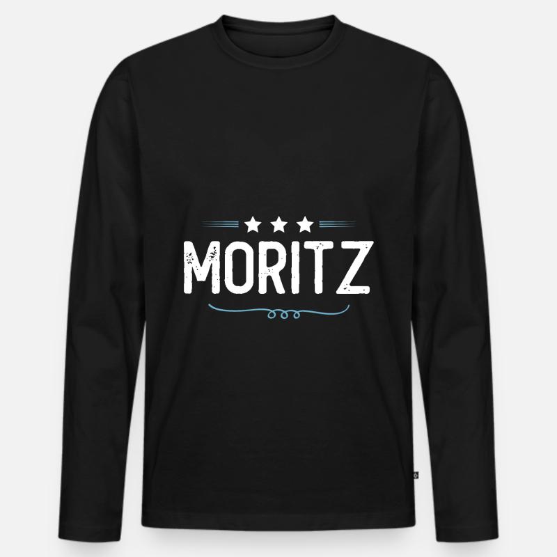 Moritz - Männer Premium Bio Langarmshirt - Schwarz