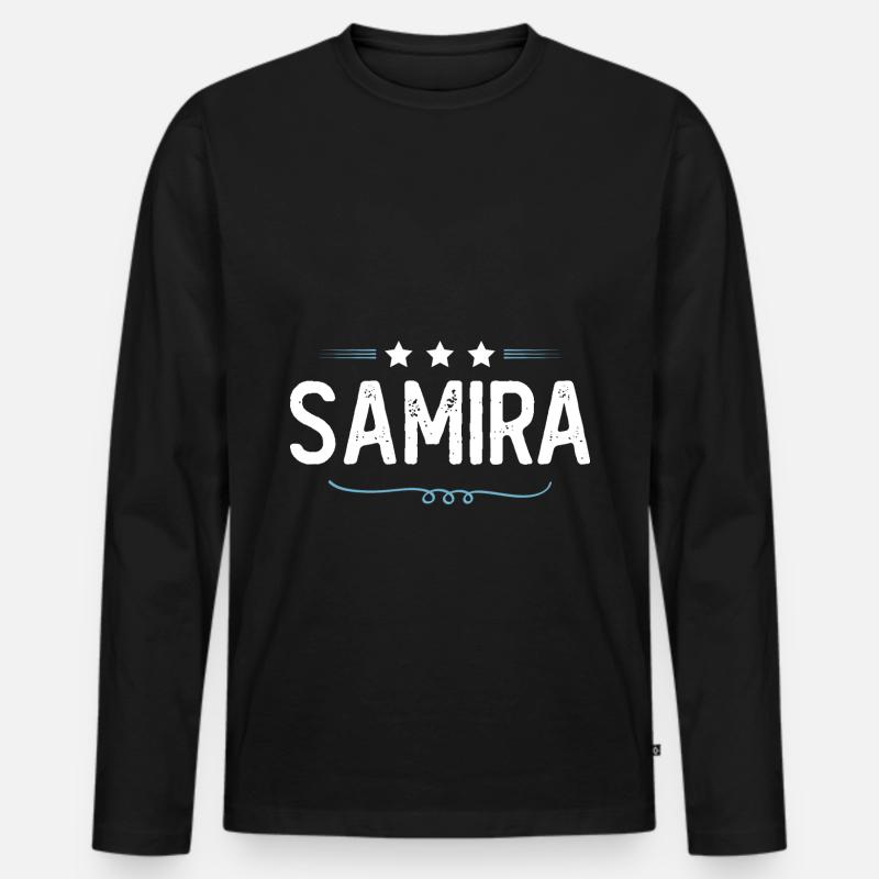 Samira - Männer Premium Bio Langarmshirt - Schwarz