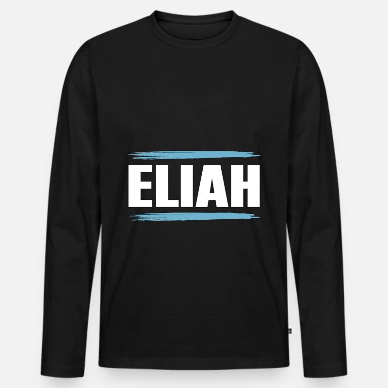Eliah - Männer Premium Bio Langarmshirt - Schwarz