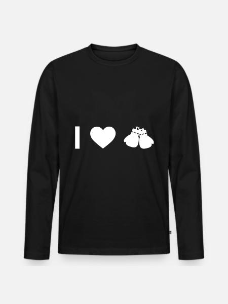 I coeur et boxe - - T-shirt manches longues Premium bio Homme - noir