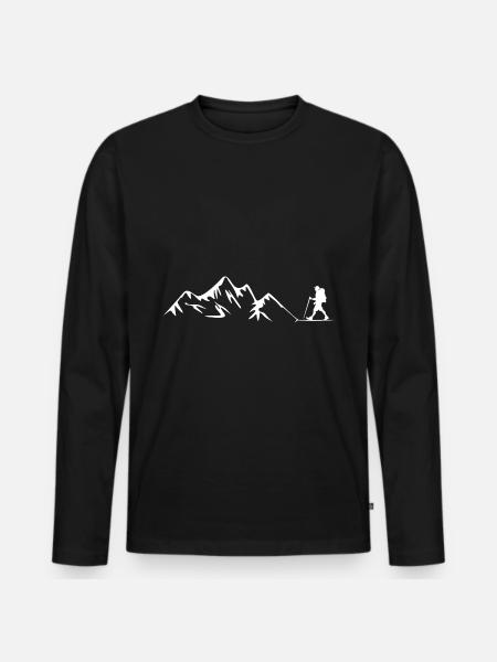 Mountains - Hiking - (24) - Men's Premium Organic Long Sleeve Shirt - black