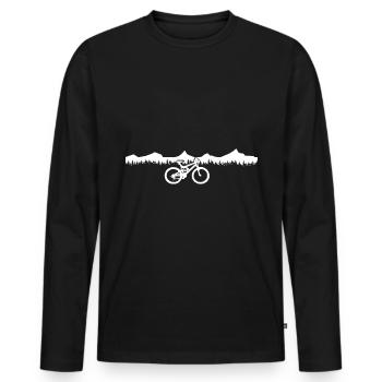 Montagne - Cyclisme - (3) - T-shirt manches longues Premium bio Homme - noir - Devant - Nico (187cm)