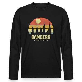 Bamberg Bamberger Stadt Oberfranken Koordinaten - Männer Premium Bio Langarmshirt - Schwarz - Vorne - Nico (187cm)