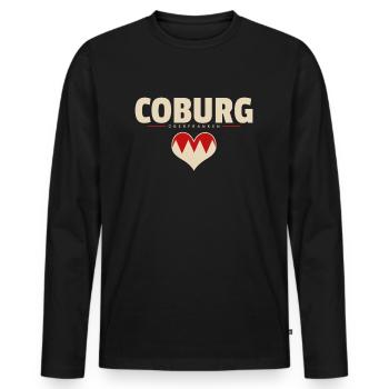 Coburg Stadt Gemeinde Markt Dorf Franken - Männer Premium Bio Langarmshirt - Schwarz - Vorne - Nico (187cm)