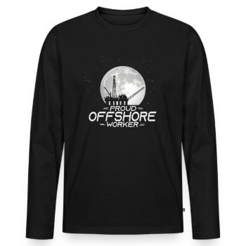 Proud Offshore Worker - Männer Premium Bio Langarmshirt - Schwarz - Vorne - Nico (187cm)
