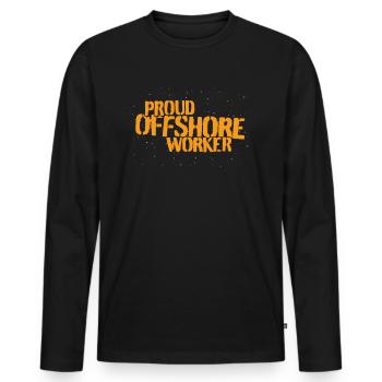 Proud Offshore Worker - Männer Premium Bio Langarmshirt - Schwarz - Vorne - Nico (187cm)