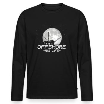 Durée de vie de la plate-forme offshore - T-shirt manches longues Premium bio Homme - noir - Devant - Nico (187cm)