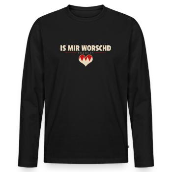 Is mir worschd - Franken fränkisch fränggisch - Männer Premium Bio Langarmshirt - Schwarz - Vorne - Nico (187cm)