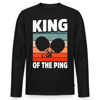 Joueur de tennis de table cadeau ping-pong tennis de table - T-shirt manches longues Premium bio Homme - noir - Devant - Nico (187cm)