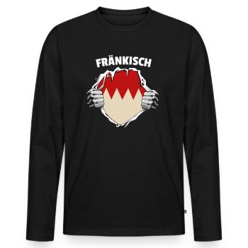 Fränkisch fränkischer Dialekt Übersetzer - Männer Premium Bio Langarmshirt - Schwarz - Vorne - Nico (187cm)