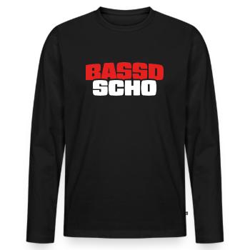 Bassd scho - Franken fränkisch fränggisch Geschenk - Männer Premium Bio Langarmshirt - Schwarz - Vorne - Nico (187cm)