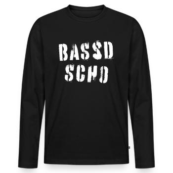 Bassd scho - Franken fränkisch fränggisch Geschenk - Männer Premium Bio Langarmshirt - Schwarz - Vorne - Nico (187cm)
