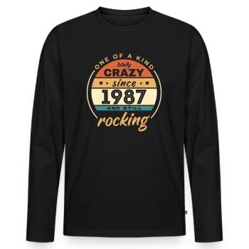 Unique en son genre totalement fou depuis 1987 Rocking - T-shirt manches longues Premium bio Homme - noir - Devant - Nico (187cm)