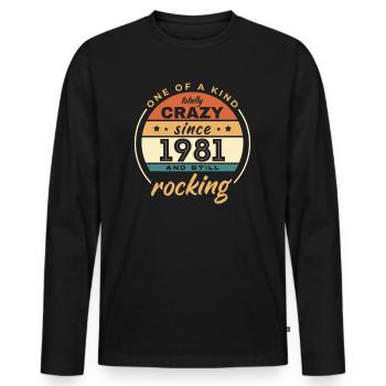 Unique en son genre totalement fou depuis 1981 Rocking - T-shirt manches longues Premium bio Homme - noir - Devant - Nico (187cm)