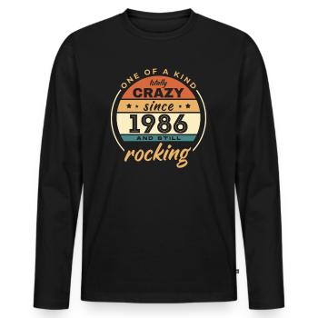 Unique en son genre totalement fou depuis 1986 Rocking - T-shirt manches longues Premium bio Homme - noir - Devant - Nico (187cm)
