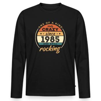 Unique en son genre totalement fou depuis 1985 Rocking - T-shirt manches longues Premium bio Homme - noir - Devant - Nico (187cm)