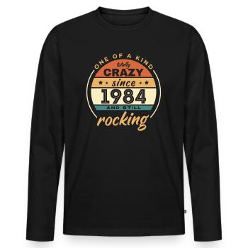Unique en son genre totalement fou depuis 1984 Rocking - T-shirt manches longues Premium bio Homme - noir - Devant - Nico (187cm)