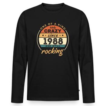 Unique en son genre totalement fou depuis 1988 Rocking - T-shirt manches longues Premium bio Homme - noir - Devant - Nico (187cm)